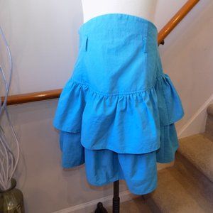 VA Vintage Turquoise Blue Ruffle High Waist Skirt Size S/M?